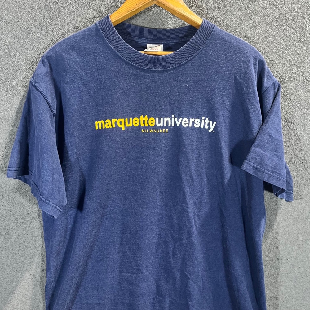 Fruit of the Loom Marquette University T-Shirt Mens XL Navy Blue Lofteez Cotton